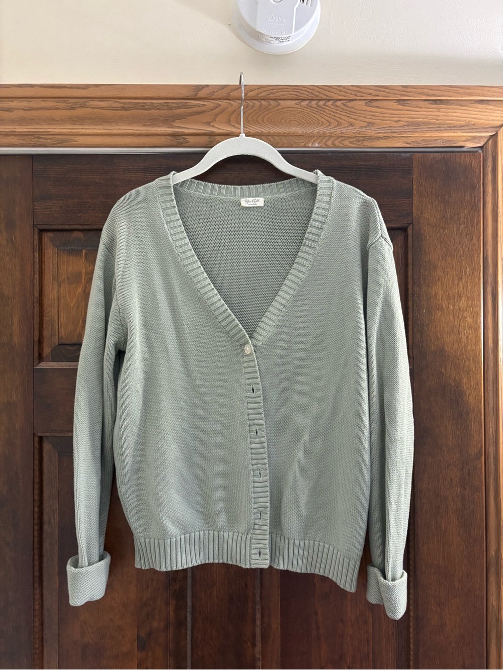 Brandy Melville Sage Green V-Neck Button Cardigan